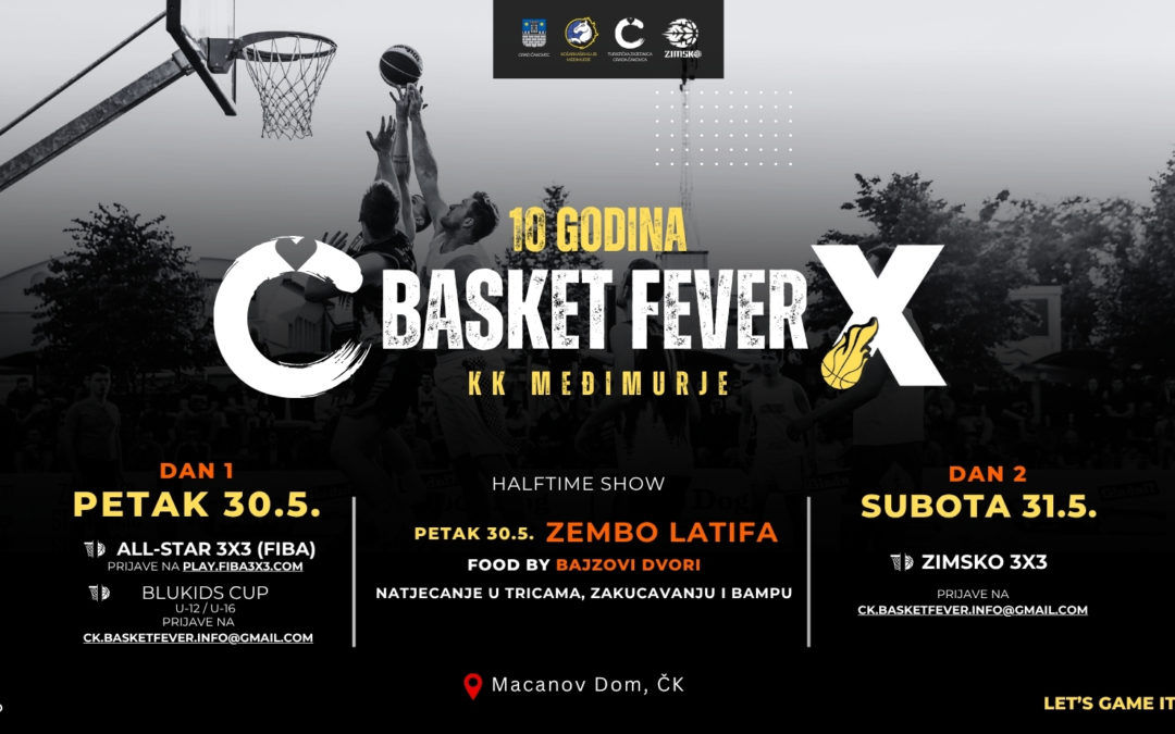 Čakovec gori za Basket Fever! Jubilarno 10. izdanje donosi spektakl na terenu i izvan njega