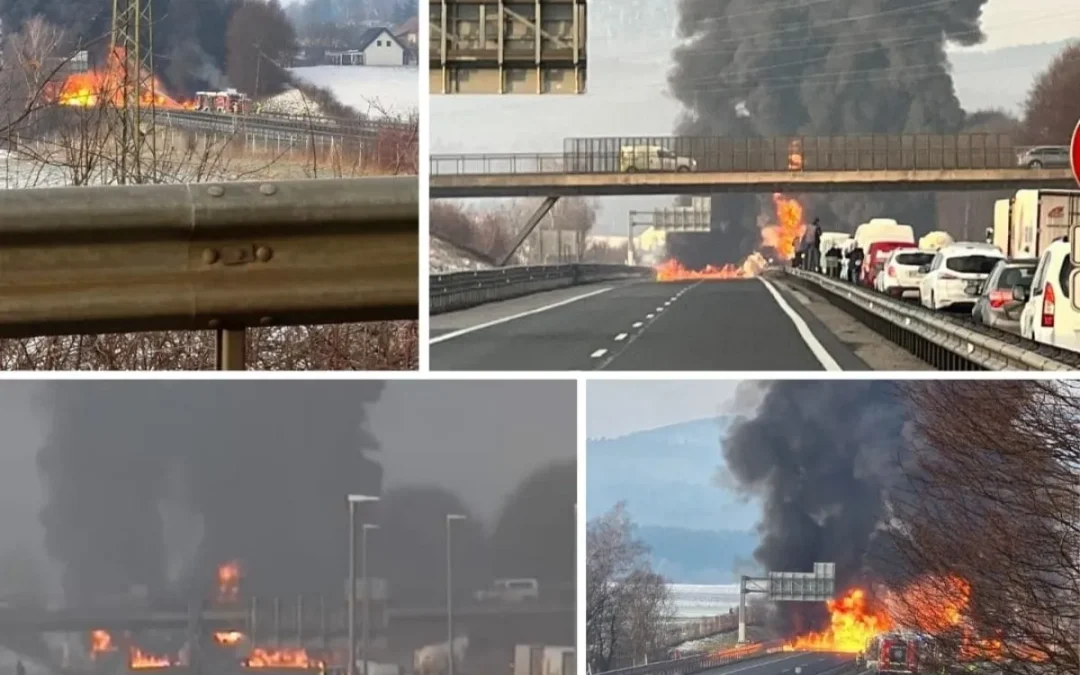 Tragedija u Sloveniji: U sudaru i eksploziji cisterne jedna osoba izgubila život, gusti dim vidi se kilometrima