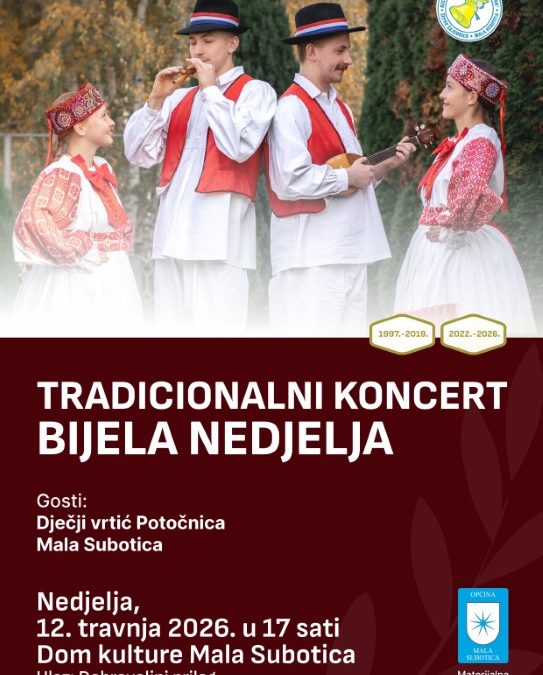 Velika obljetnica u Maloj Subotici: KUU “Zvon” obilježava 30 godina rada koncertom “Bijela nedjelja”
