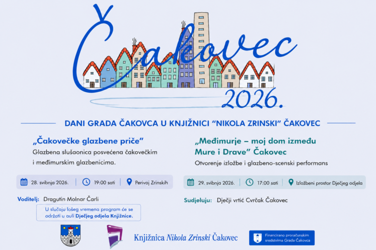 Glazbena nostalgija i dječja kreativnost: Knjižnica slavi Dan Grada Čakovca bogatim programom