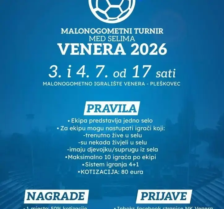 Najavljen 5. malonogometni noćni turnir među selima „VENERA 2026“
