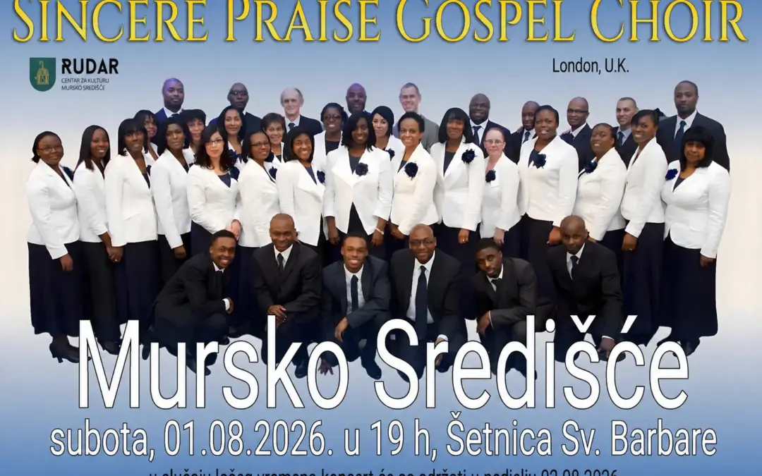 Gospel u Murskom Središću: Poznati zbor Sincere Praise iz Londona stiže na Šetnicu svete Barbare