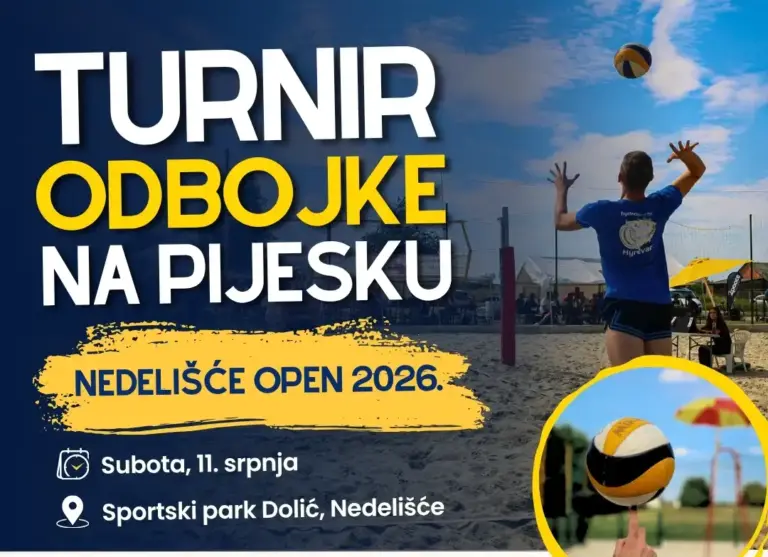 Ljetna sportska poslastica u Nedelišću: Prijavite se na jubilarni 5. turnir u odbojci na pijesku „Nedelišće Open 2026.“
