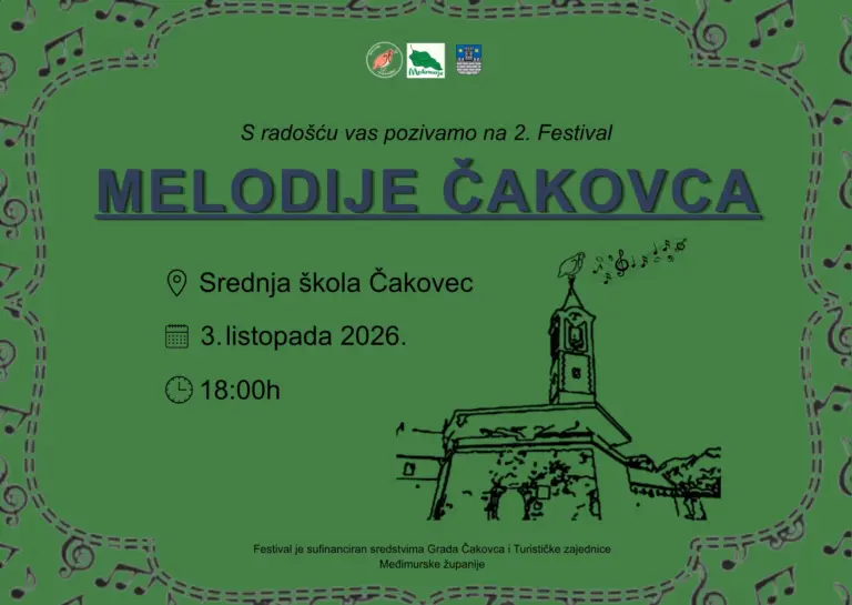 Čakovec u listopadu postaje središte vokalne glazbe: Stiže drugo izdanje festivala „Melodije Čakovca”