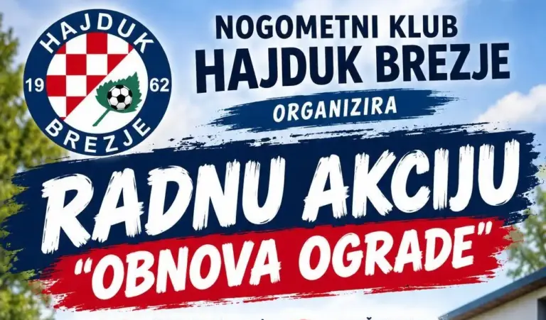 NK Hajduk Brezje poziva na radnu akciju: Zajedničkim snagama do obnove klupske ograde