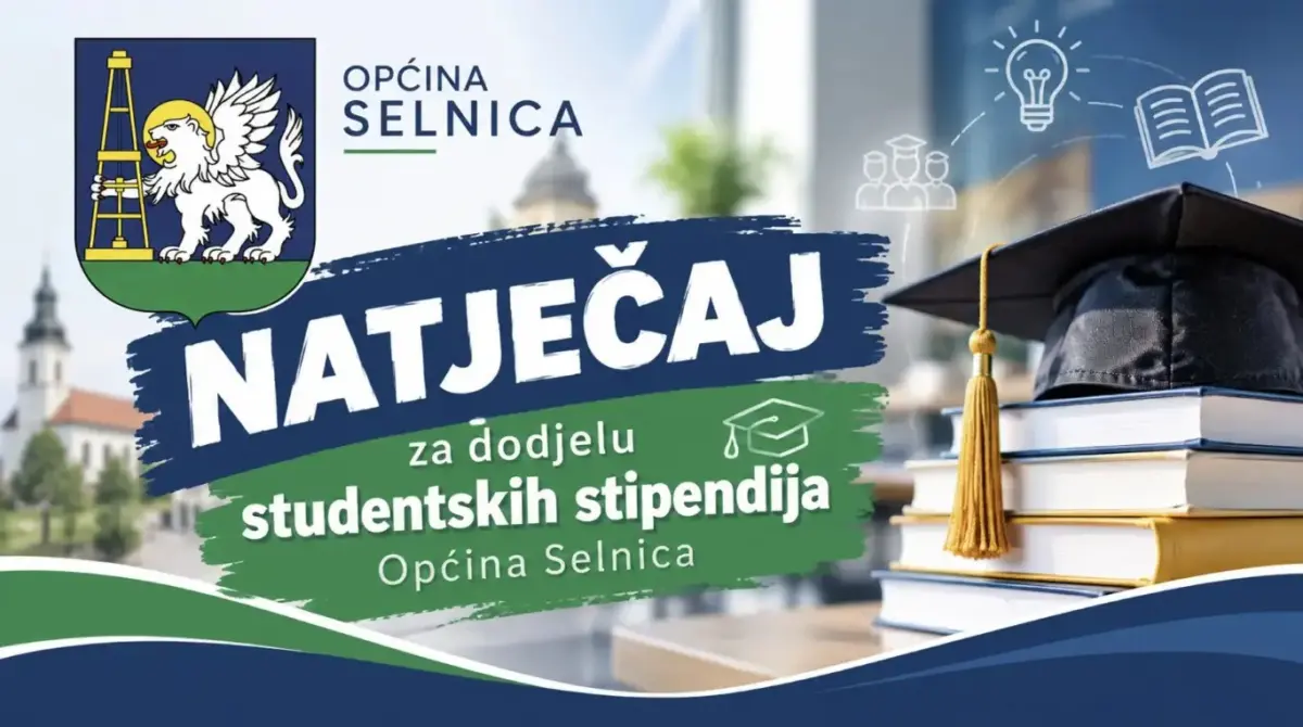 Općina Selnica objavila natječaj za studentske stipendije za akademsku godinu 2026./2027.